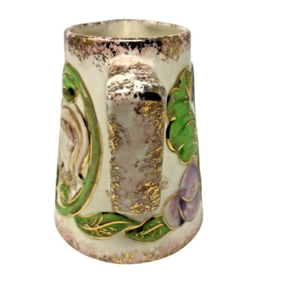 Hand Painted Floral Pitcher Vanity Brush Holder - Picture 3 of 6